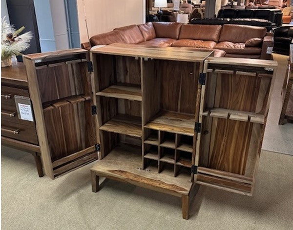 Floor Model Dressonni Brown Bar Cabinet
