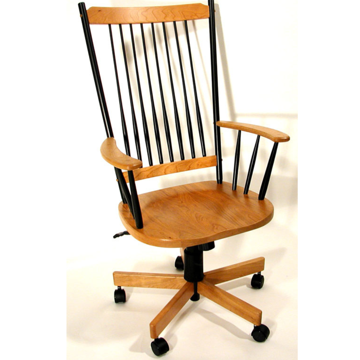Highback Arm Office Chair Cherry and Maple Black