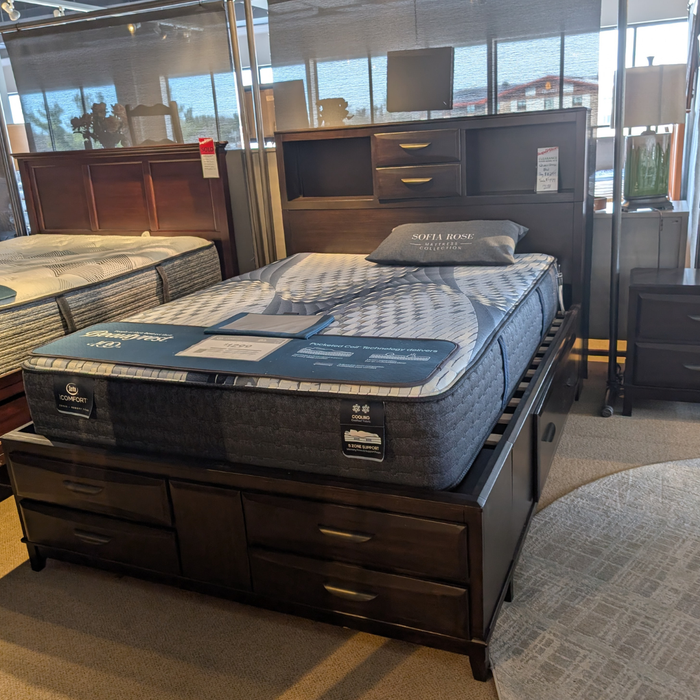 Clearance Vanmore Queen Storage Bed with Bookshelf Headboard