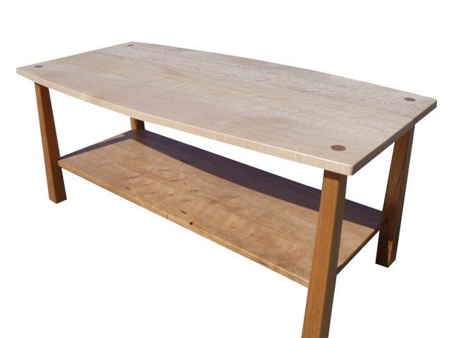 Cambridge Boat Shaped Coffee Table Maple and Cherry