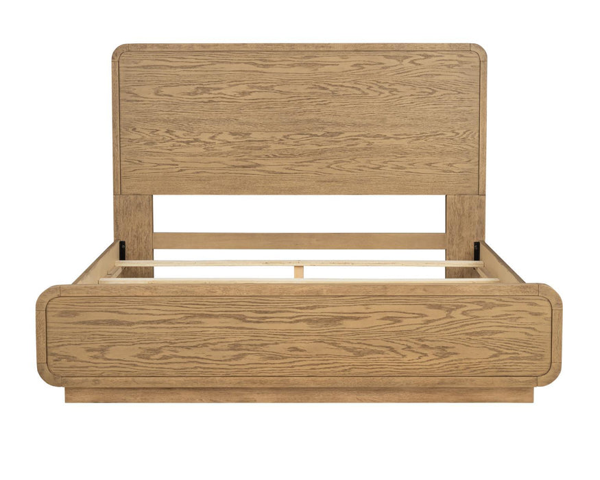 Margot - Full Panel Footboard With Slats - Desert Oak And Cloud White