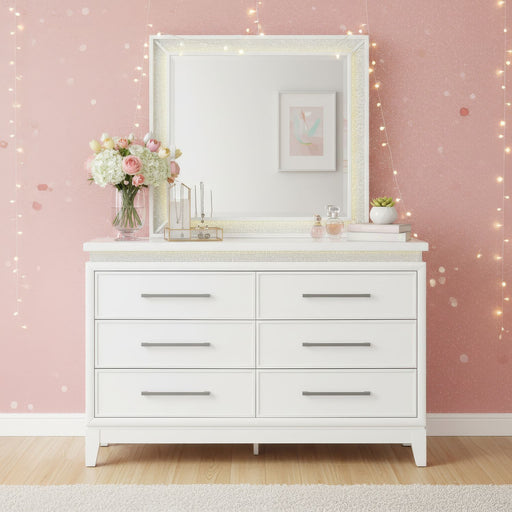 dresser white and pink Ariston Pink Dresser and Mirror