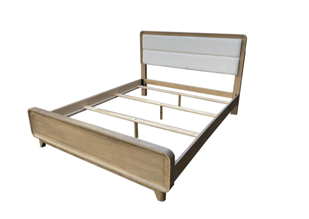 Theo - Queen Upholstered Panel Headboard - Desert Oak