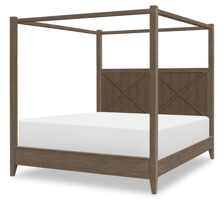 XXX's And OOO's - Canopy Headboard / Footboard / Slats Short Canopy Frame Queen - Cocoa