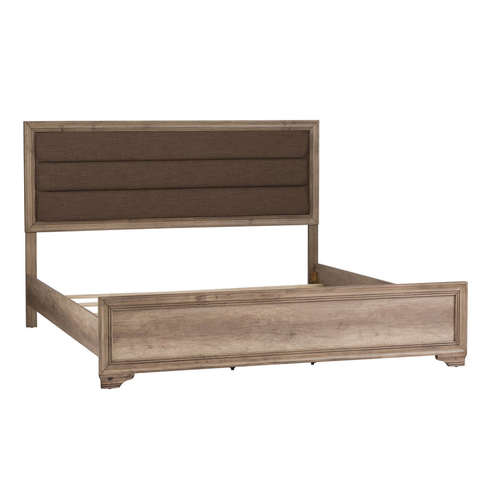 Sun Valley - King Upholstered Panel Headboard & Footboard - Light Brown