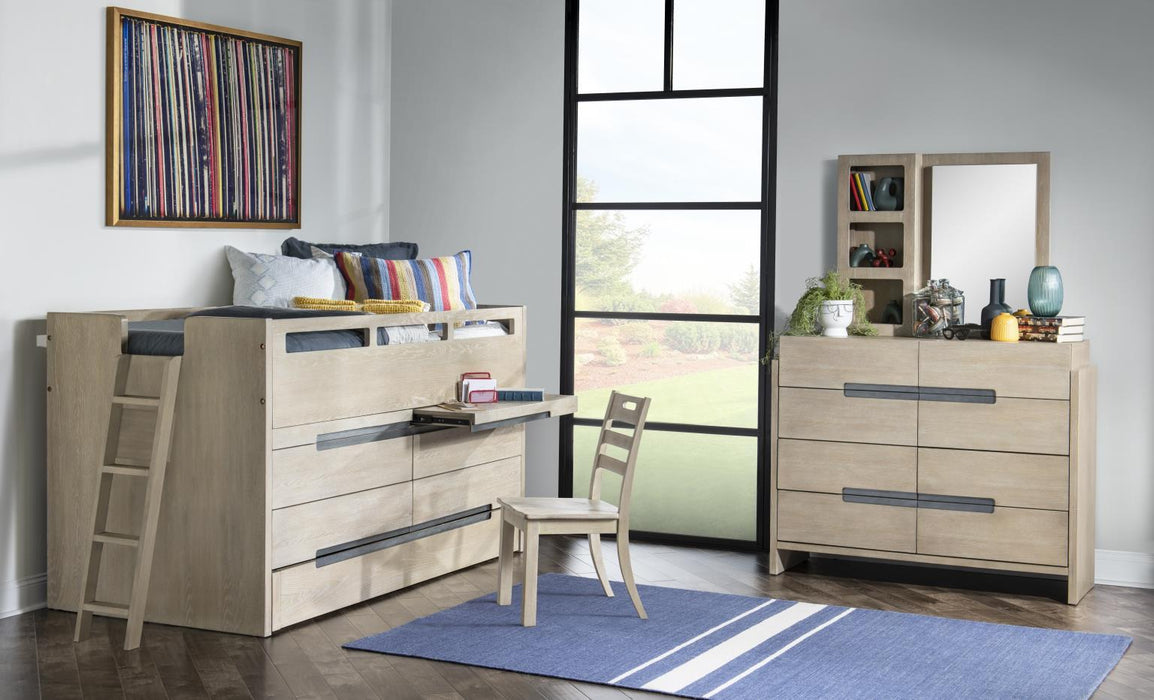 District - Side Frame With Slats - Weathered Oak