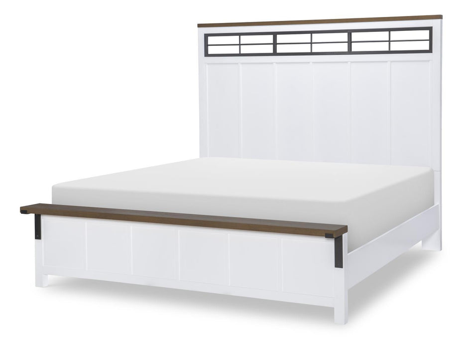 Beckett - Queen Panel Footboard - Natural White With Dark Oak