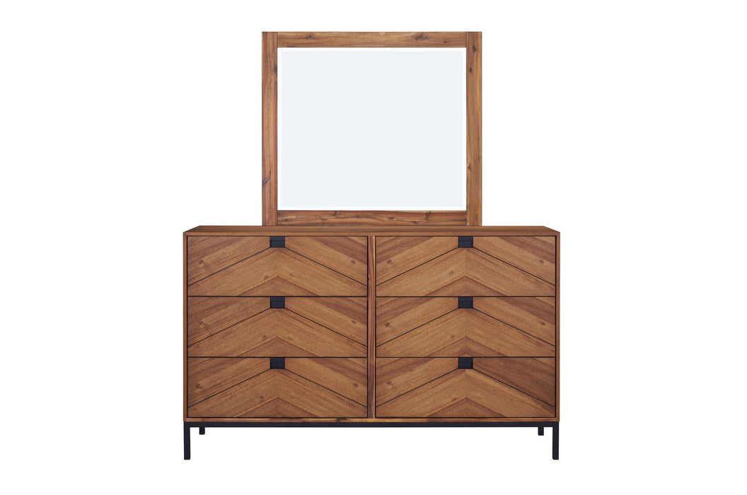 Astoria - Mirror - Natural Herringbone