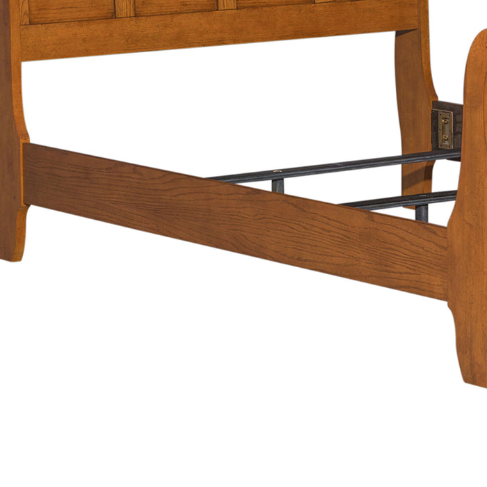 Grandpas Cabin - Full Sleigh Rails & Slats - Light Brown