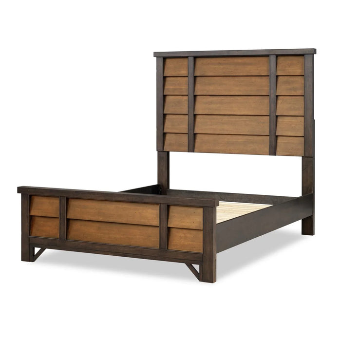 Lake House - Two Tone Panel Footboard Full - Pinecone And Dried Tobacco