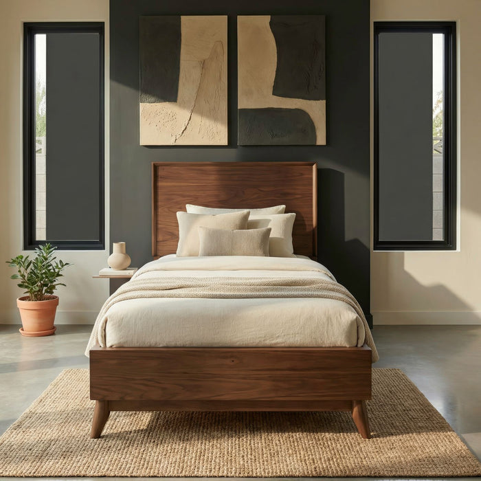 Century Modern - Platform Bed Rails - Satin Walnut
