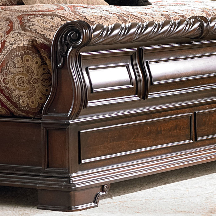 Arbor Place - King Sleigh Footboard - Dark Brown