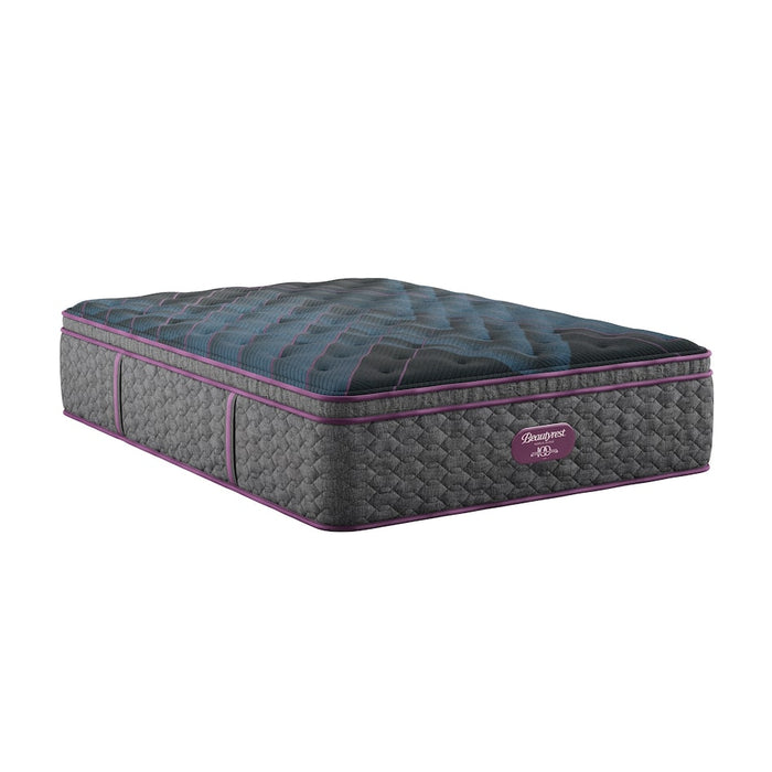 Full angled view of a plush pillow-top BeautyRest mattress