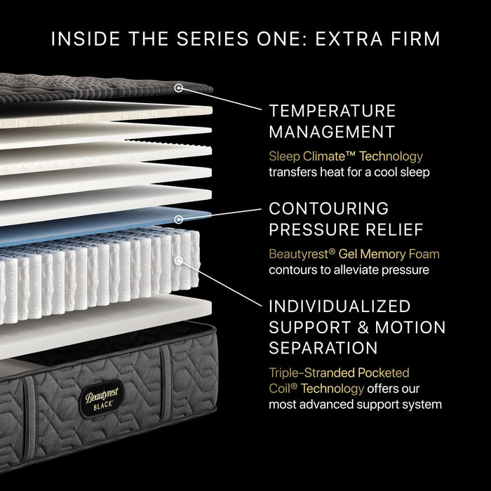 Black Series One 13.5" Extra Firm Mattress by Beautyrest