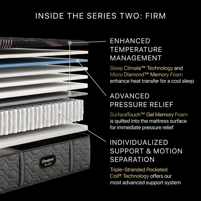 Black Series Two 14.25" Firm Mattress by Beautyrest