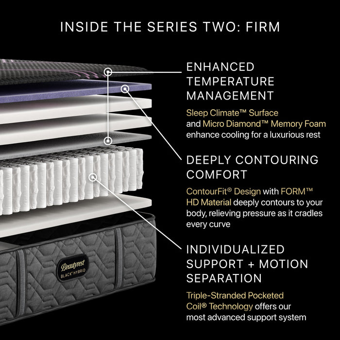 Black Series Two 13.5" Hybrid Firm Mattress by Beautyrest