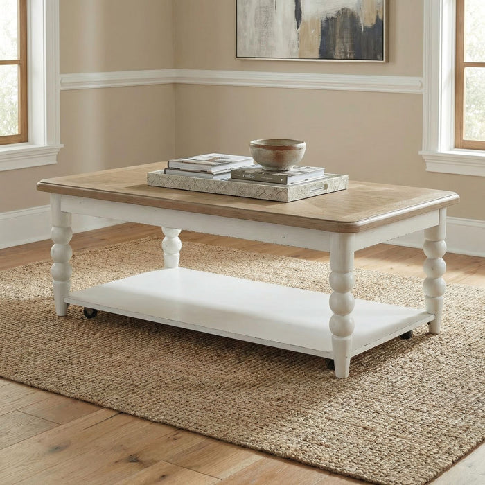 Turnberry Park - Rectangular Cocktail Table - Washed White