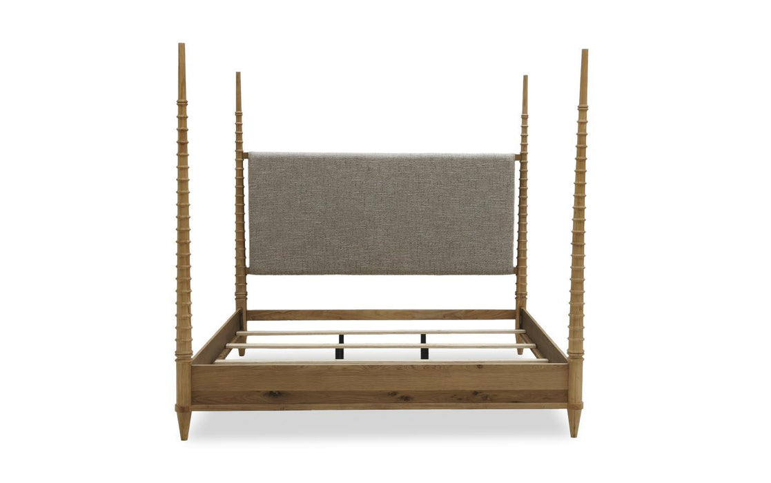 Seraphina - Queen Upholstered Poster Headboard - Sunlit Oak
