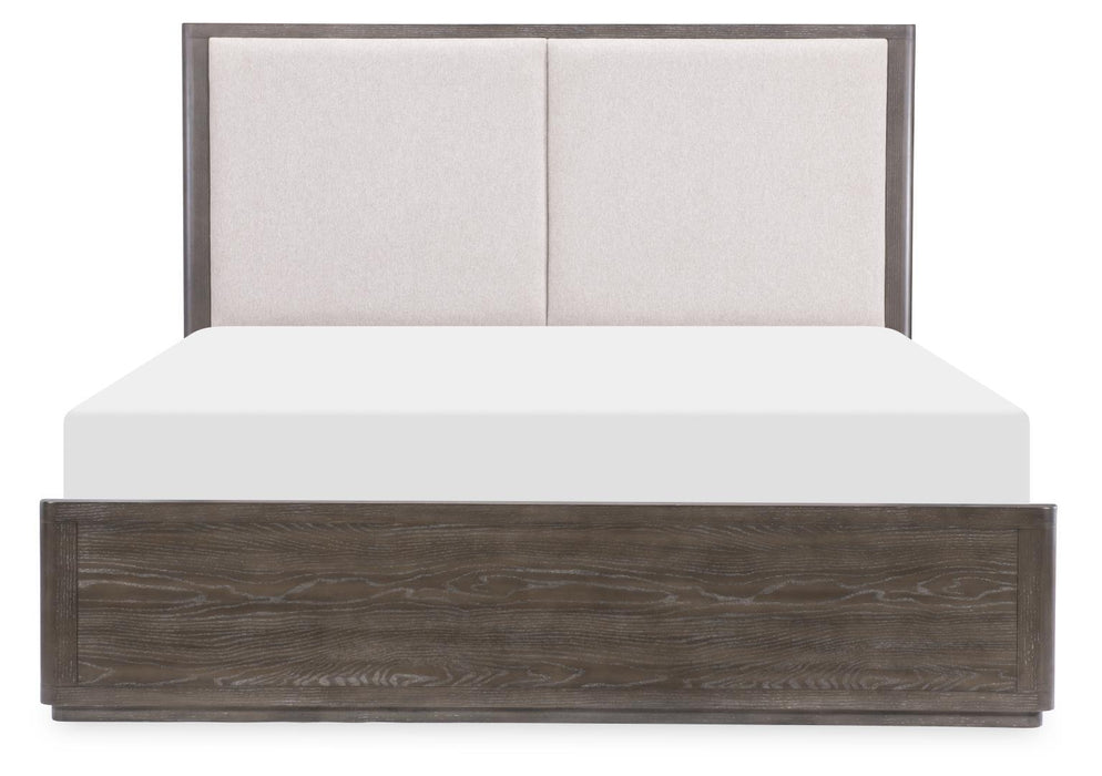 Horizons - Complete Upholstered Panel Bed - Deep Sable