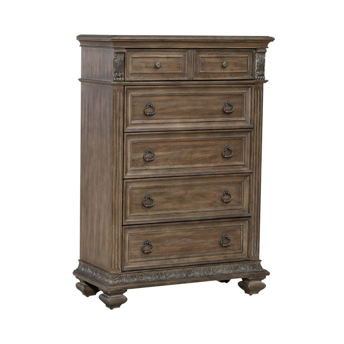 Carlisle Court - 5 Drawer Chest - Medium Brown