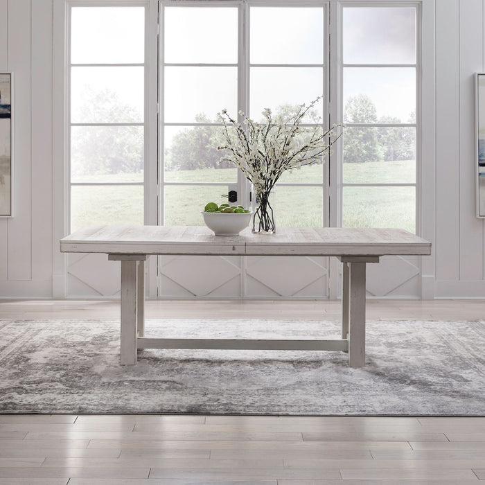 Backroads - Trestle Table Top - Weathered White & Parchment