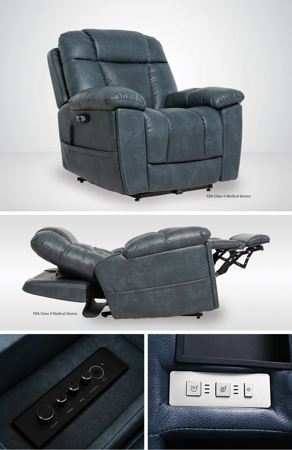 Mega Motion iNFI Immerse Infinite-Position Power Lift Recliner with Integrated Audio