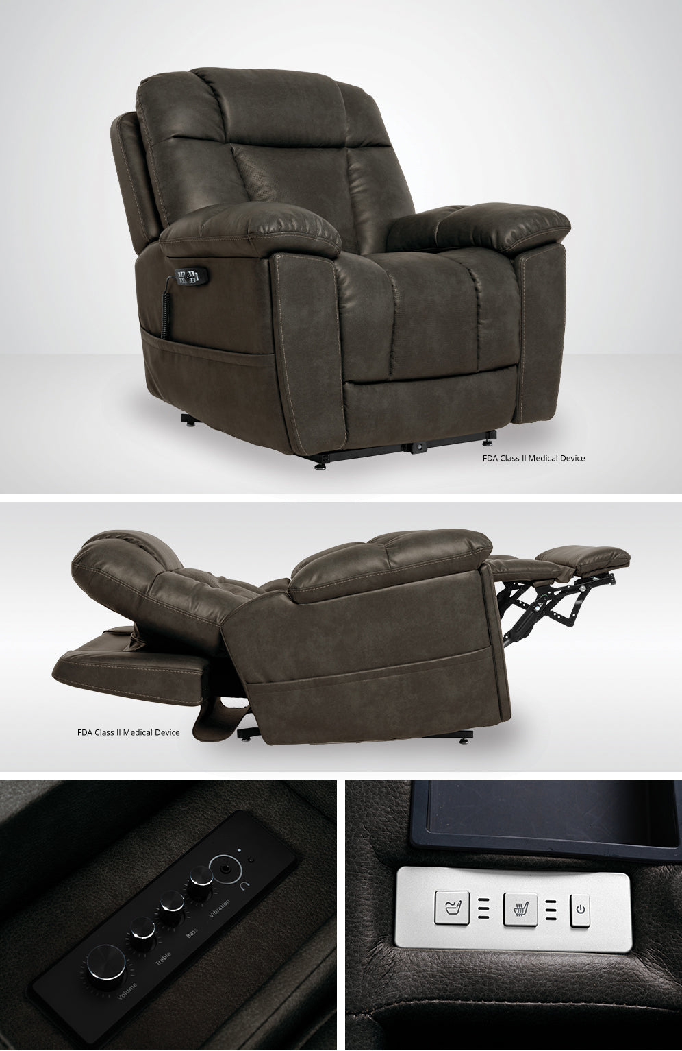 Mega Motion iNFI Immerse Infinite-Position Power Lift Recliner with Integrated Audio