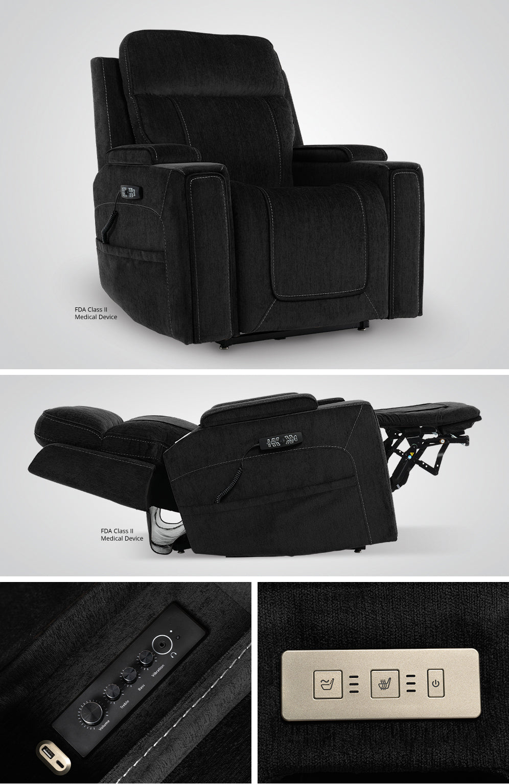 Mega Motion iNFI Immerse MegaGuard Power Lift Recliner with Integrated Audio