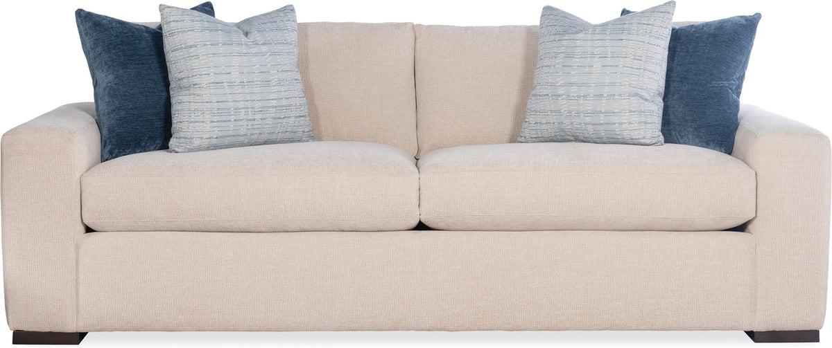 Finn Sofa in Minsk 10, Greige finish, Milano 23 and Tidal 22 pillows — Craftmaster manufacturer photograph