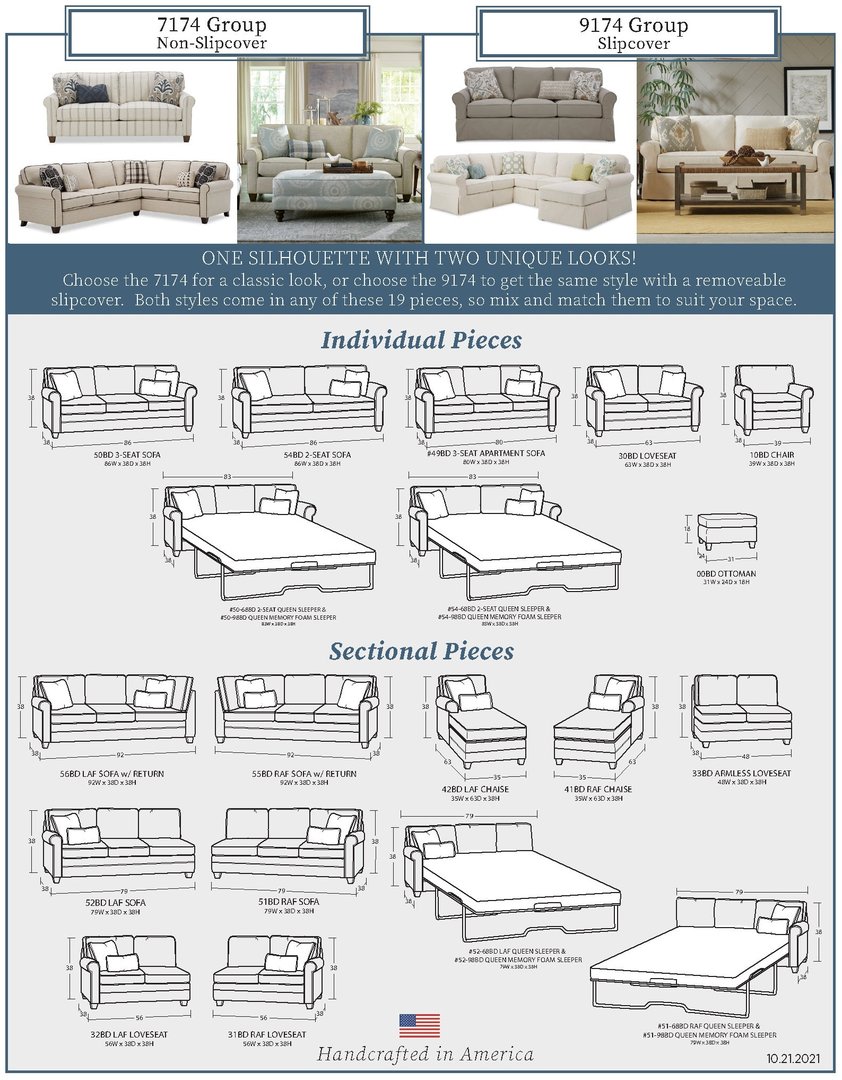 Barrett Sectional 7174SS-SECT by Craftmaster — manufacturer reference upholstery