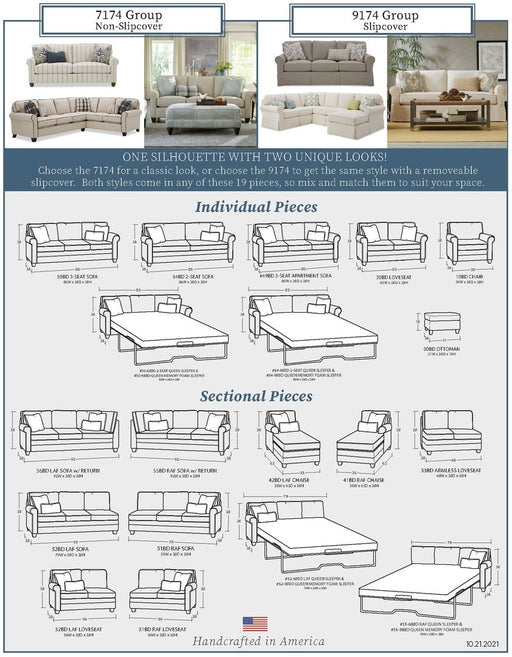 Barrett Sectional 7174SS-SECT by Craftmaster — manufacturer reference upholstery