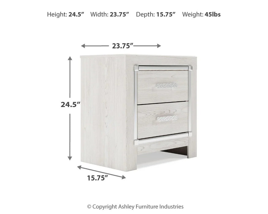 Altyra - White - Two Drawer Night Stand