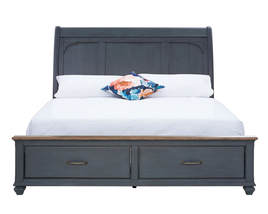 Americana - Queen Sleight Headboard - Corduroy Blue