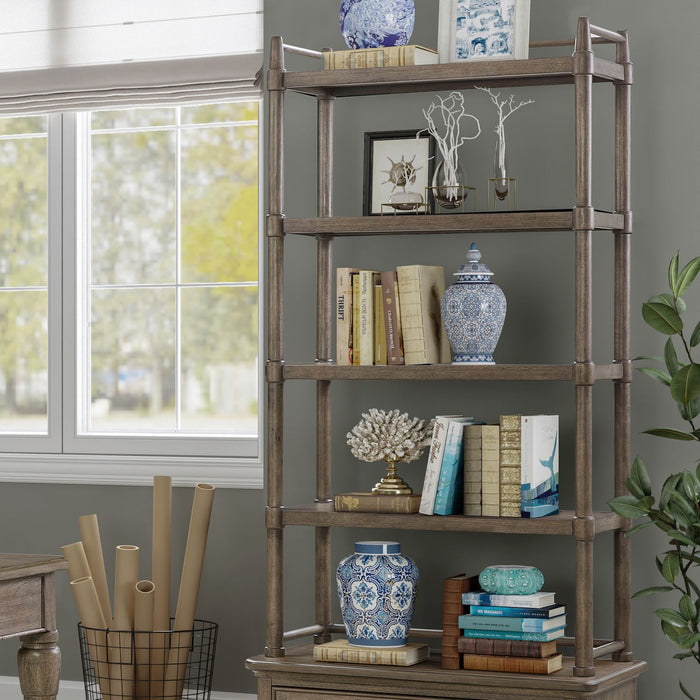 Hickory Grove - Open Bookcase Top - Heirloom Brown