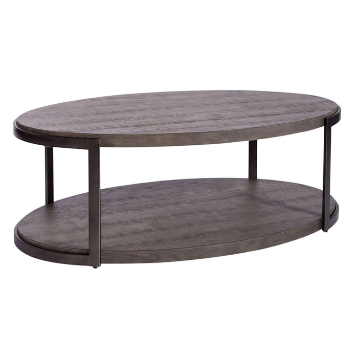 Modern View - 3 Piece Table Set (1 Oval Cocktail Table 2 End Tables) - Dark Gray