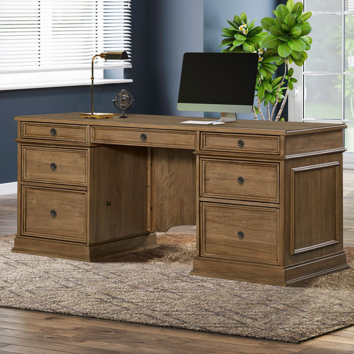 Reynolda - Jr Executive Desk Base - Camel Beige