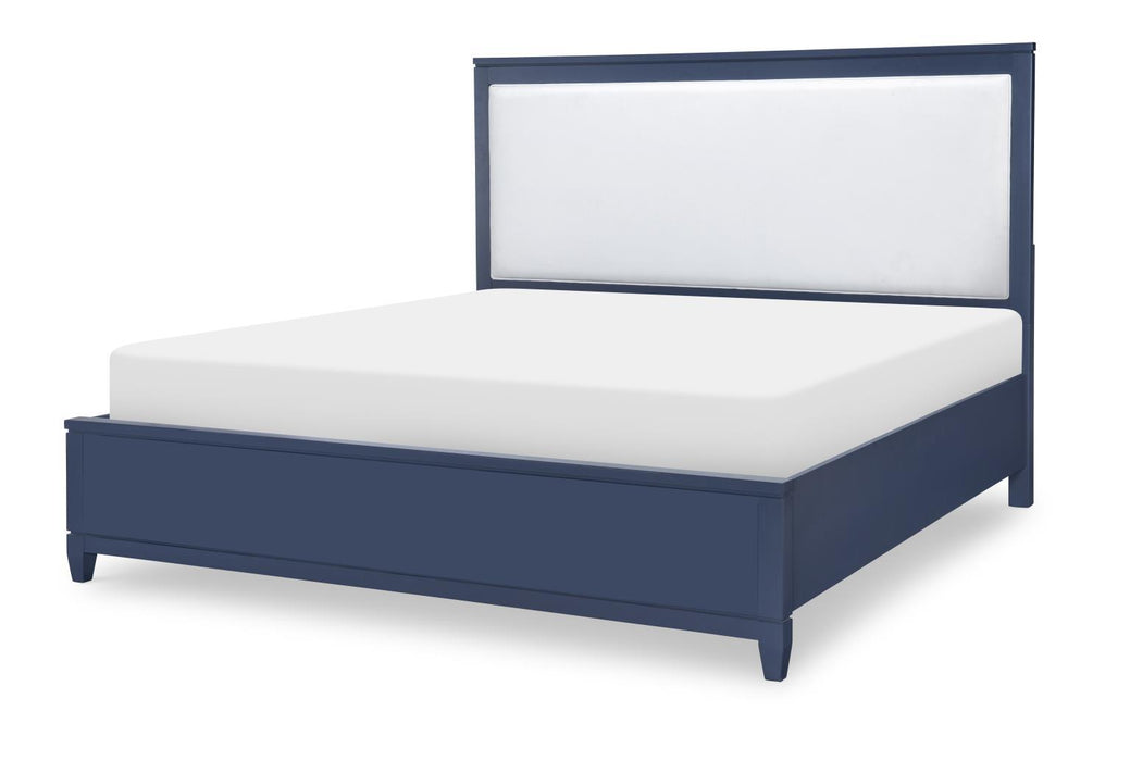 Summerland - King Wooden Panel Footboard With Tapered Legs - Blue