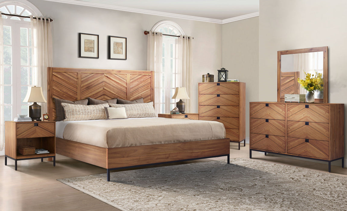 Astoria - Mirror - Natural Herringbone