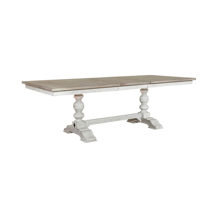 Whitney - Trestle Table - Antique Linen / Weathered Gray