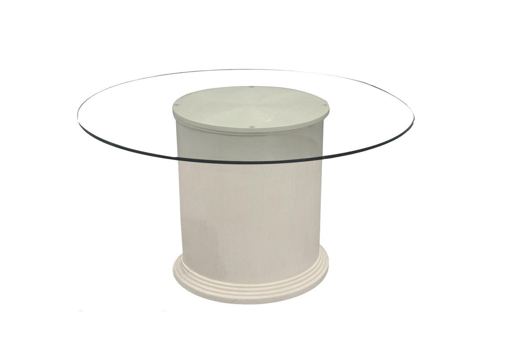 Maren - Complete Round Glass Top Dining Table