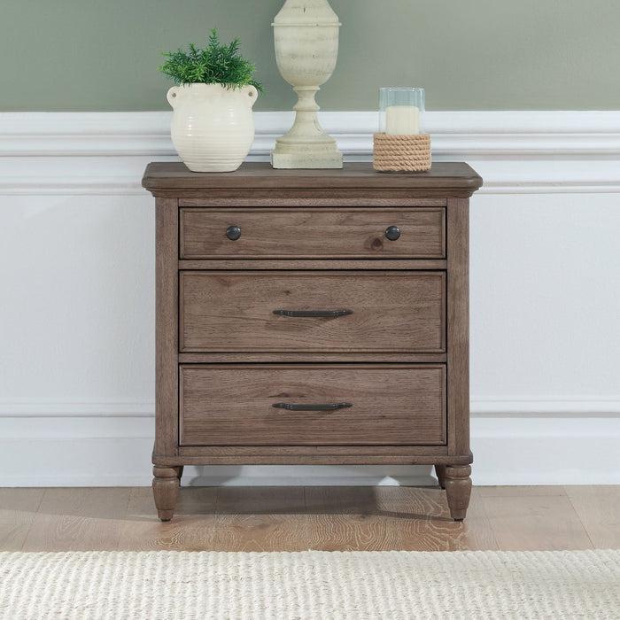 Hickory Grove - Nightstand With Charging Station - Heirloom Brown