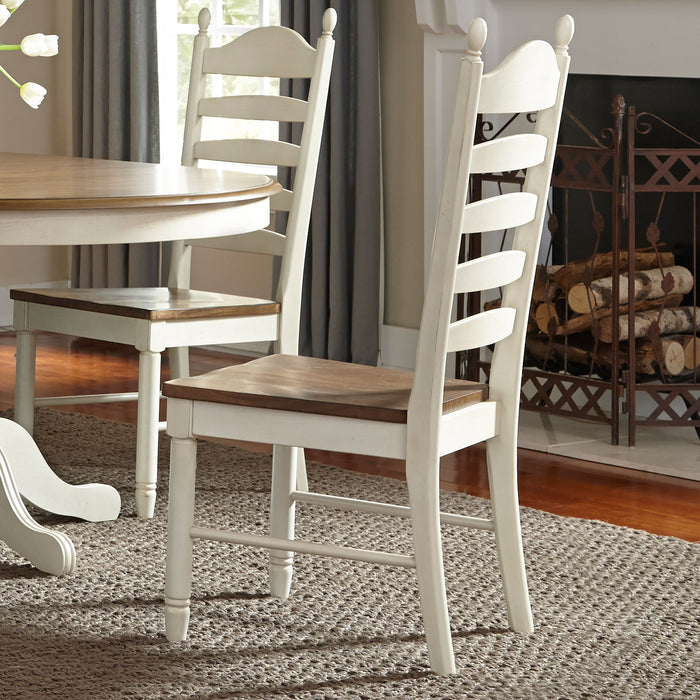 Springfield - Ladder Back Side Chair - Honey & Cream