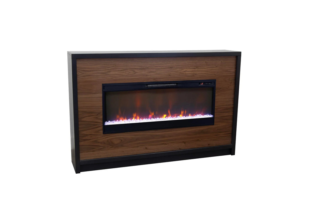 Aria - 62" Fireplace Mantel - Black / Walnut