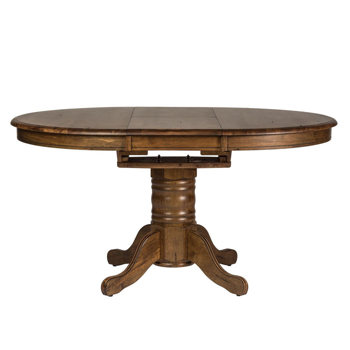 Carolina Crossing - Oval Pedestal Table Base - Antique Honey