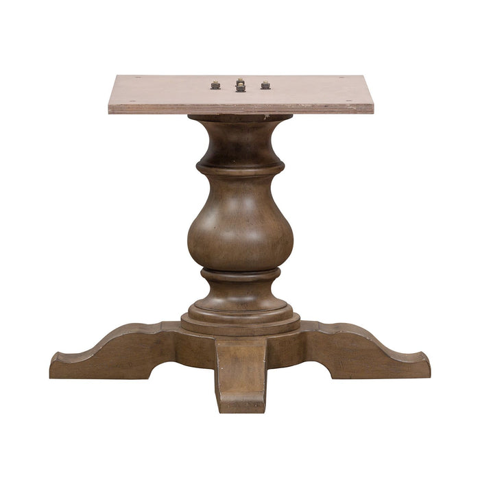 Americana Farmhouse - Single Pedestal Table Base - Light Brown