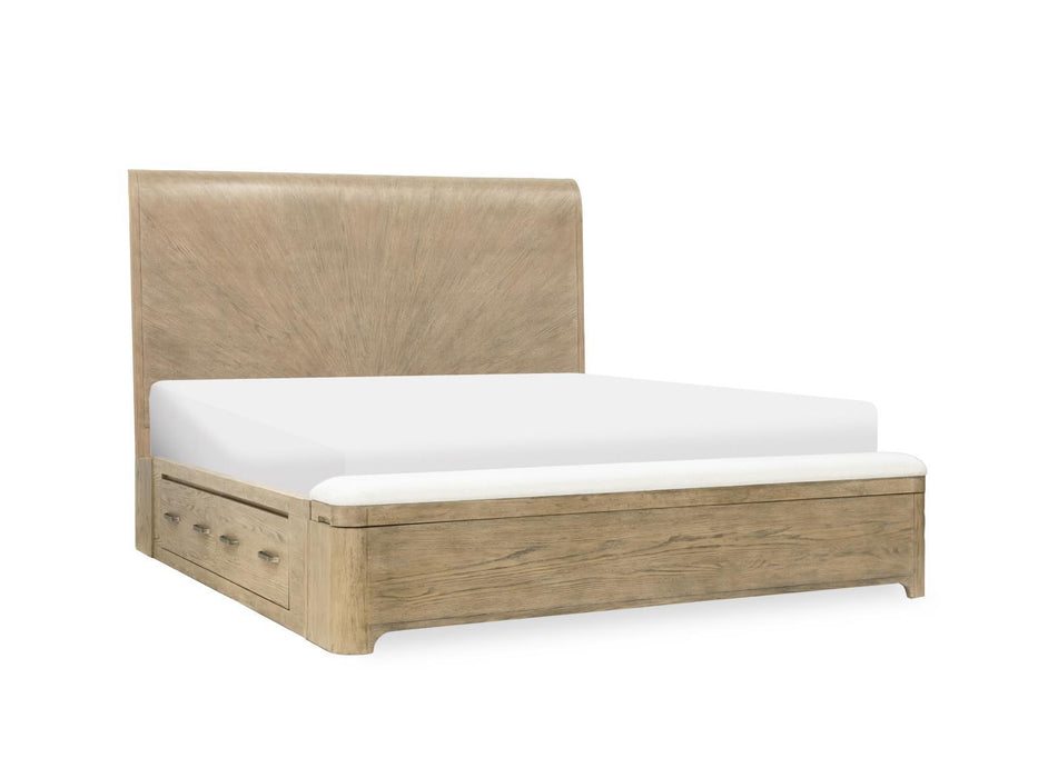Flow - Complete Panel Bed With Storage Footboard 2 Storage Side Rail