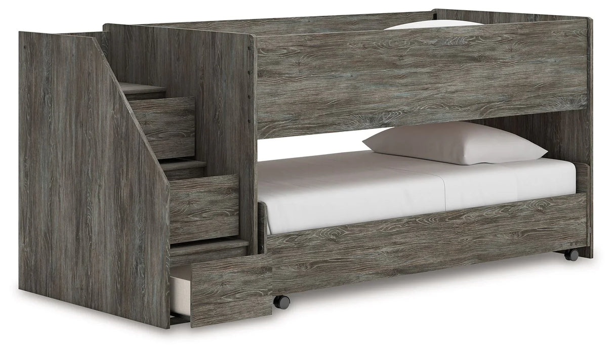 Frandern - Gray - Twin Over Twin Loft Bed