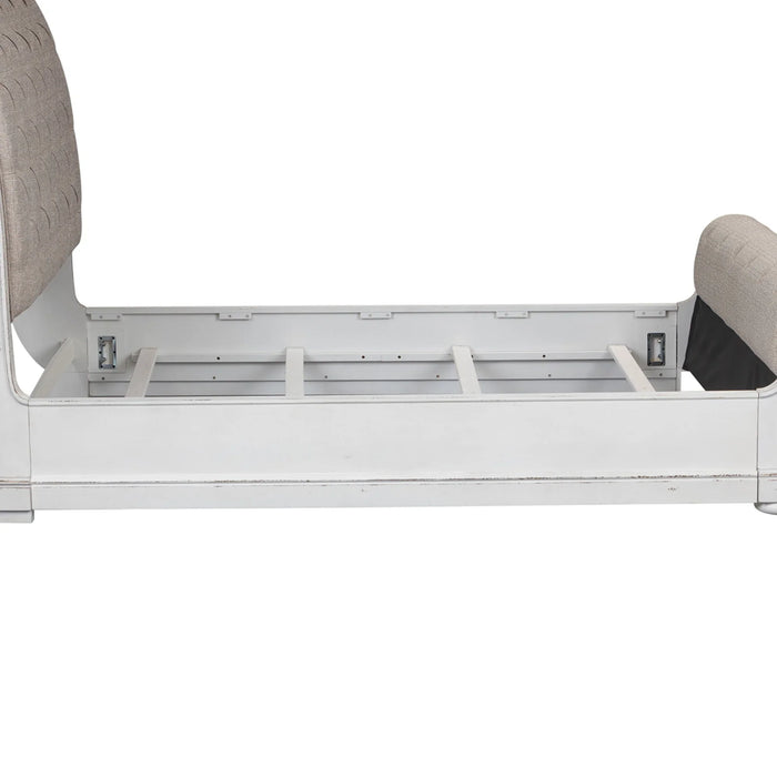 Magnolia Manor - Upholstered Sleigh Bed Rails - White