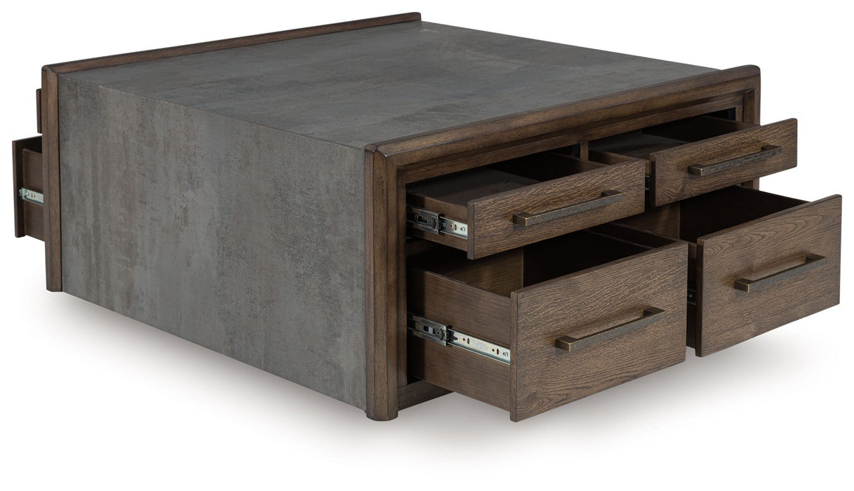 Kallenny - Brown / Gray - Square Cocktail Table