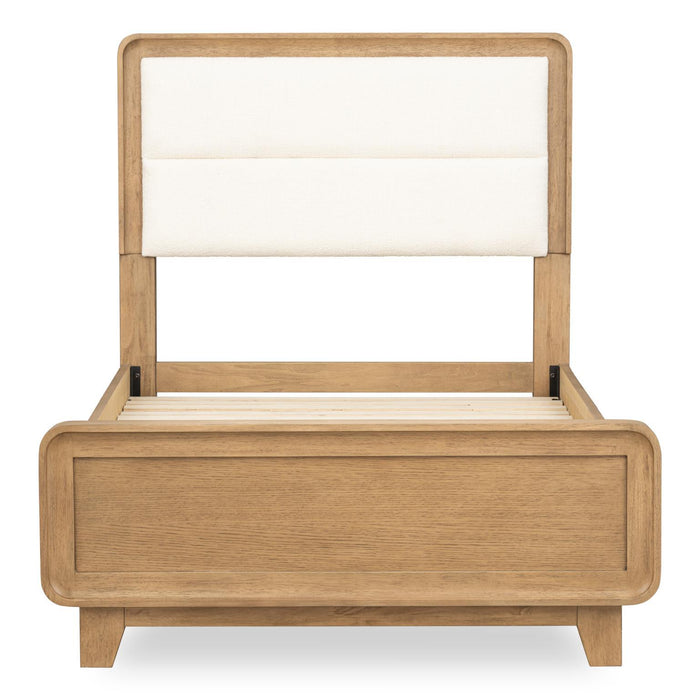 Theo - Twin Upholstered Panel Headboard - Desert Oak